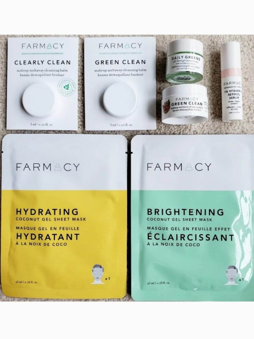 Farmacy Skincare Bundle 6pc Lot Green Clean Retinol Serum Gel Moisturizer Mask